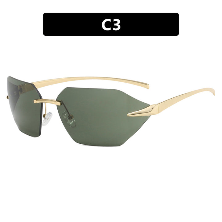 Damer geometrisk solbrille med elegant metallramme og polarisert glass Luvikno