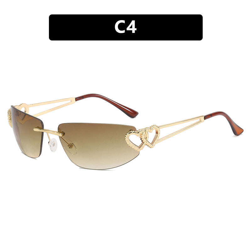 Dame Cat-Eye solbriller med unikt hjerte-design og beskyttende UV-filter Luvikno