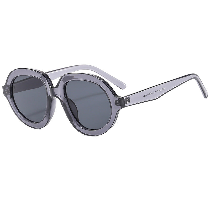 Dame trendy solbriller med bred, oval ramme Luvikno