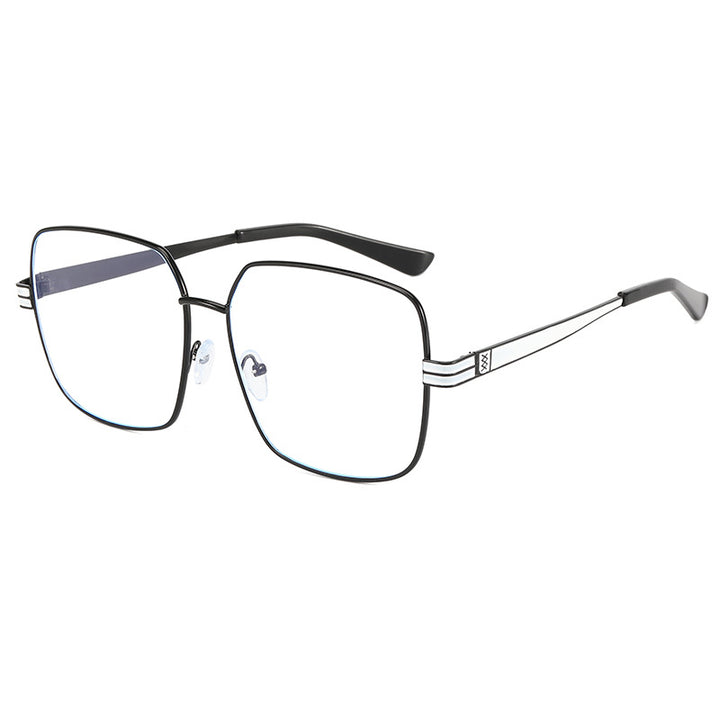Dame moteriktig firkantet brille med filigran metallramme Luvikno