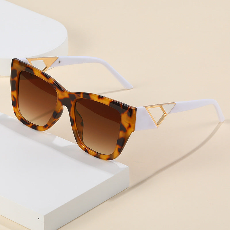 Dame Oversized Solbriller med moderne geometrisk design og elegant metallaccent Luvikno