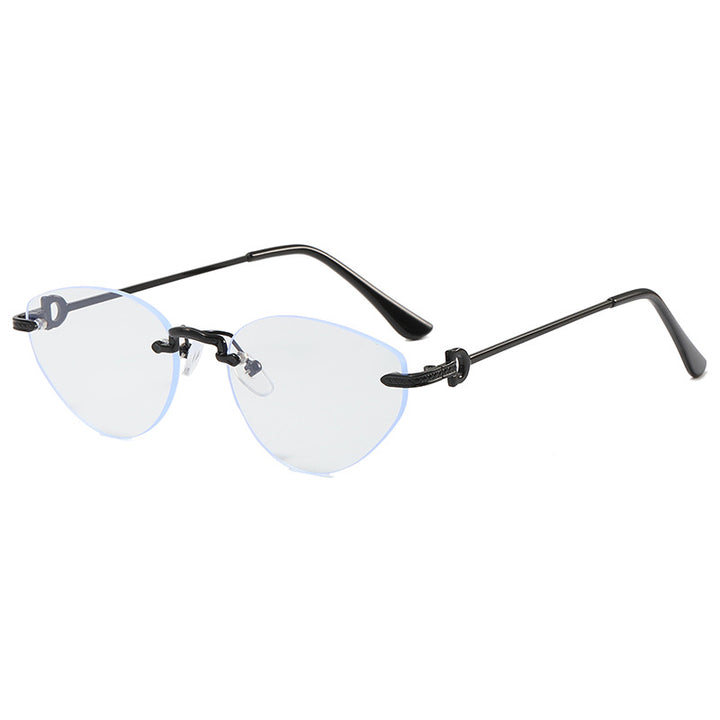 Dame Futuristisk Halvramme Solbrille Luvikno