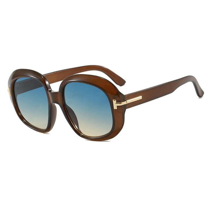 Dame oversized solbriller med elegant rammestruktur og UV-beskyttelse Luvikno