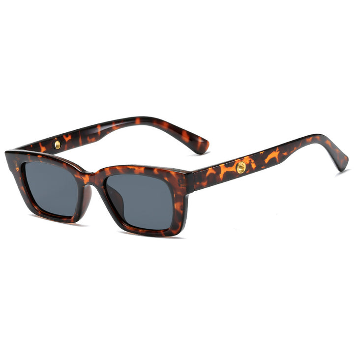 Dame trendy firkantet solbrille i vintage-stil Luvikno