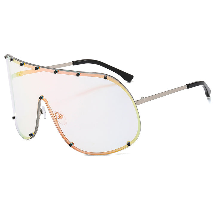 Damer futuristisk solbrille med stor ramme og innovativ design Luvikno