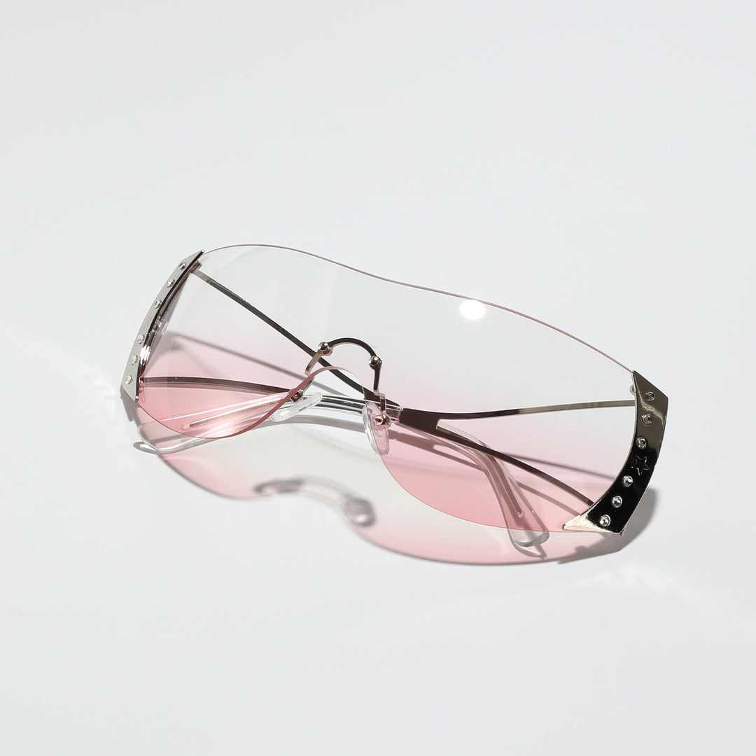Dame futuristisk solbrille med stilfull ramme og høygradig UV-beskyttelse Luvikno