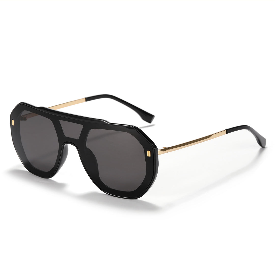 Dame oversized geometrisk solbrille med elegant ramme Luvikno