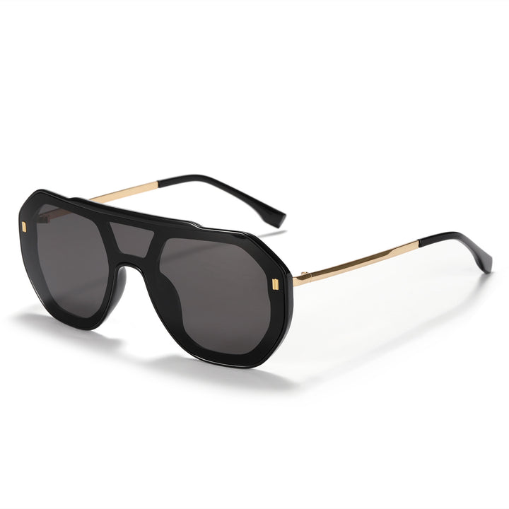 Dame oversized geometrisk solbrille med elegant ramme Luvikno