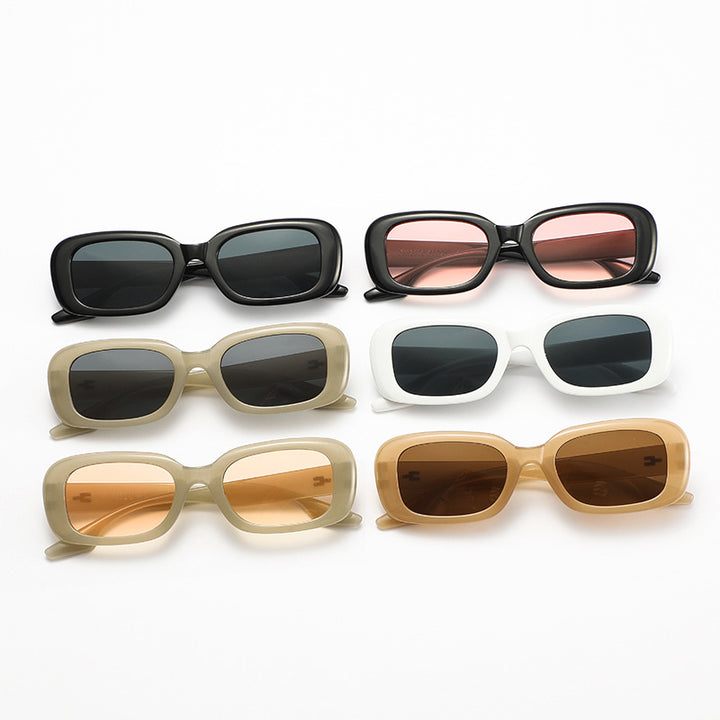 Dame moteriktig kvadratisk solbrille med bred ramme og UV-beskyttelse Luvikno