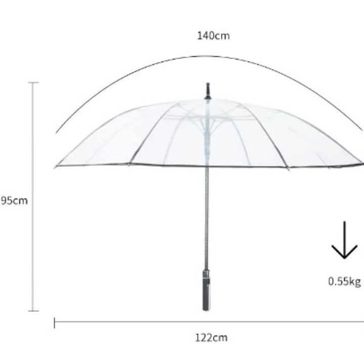 Damer Transparent Paraply med Ergonomisk Håndtak Luvikno