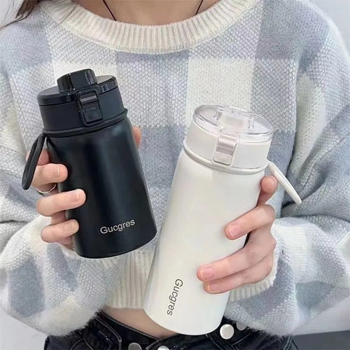 Damen-Isolierflasche mit praktischem Klappverschluss und ergonomischem Design Luvikno