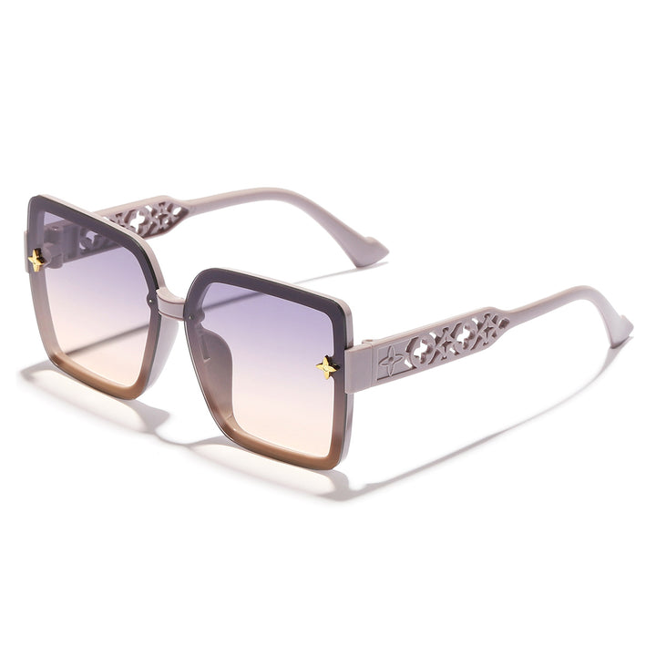 Dame moteriktige solbriller med filigranramme og graduerende glass Luvikno