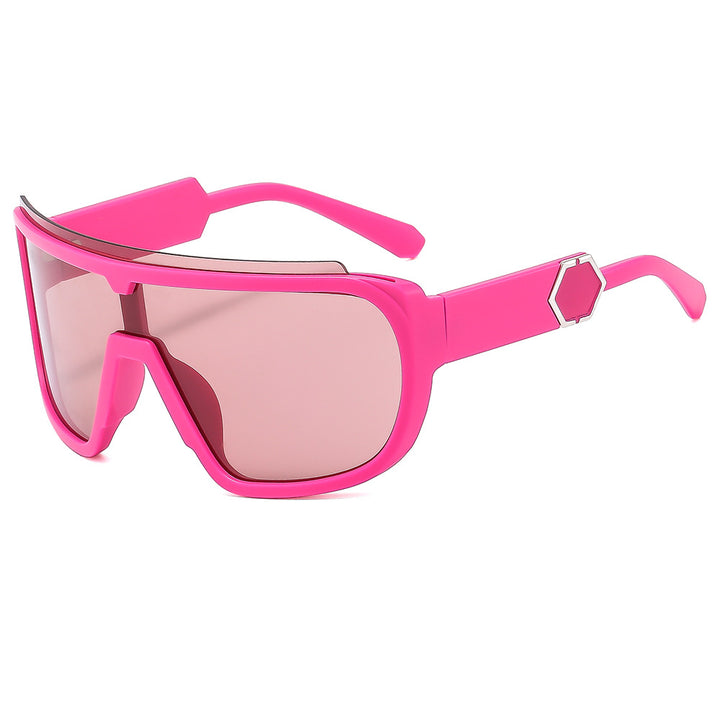 Dame sporty solbriller med futuristisk design og bred front Luvikno