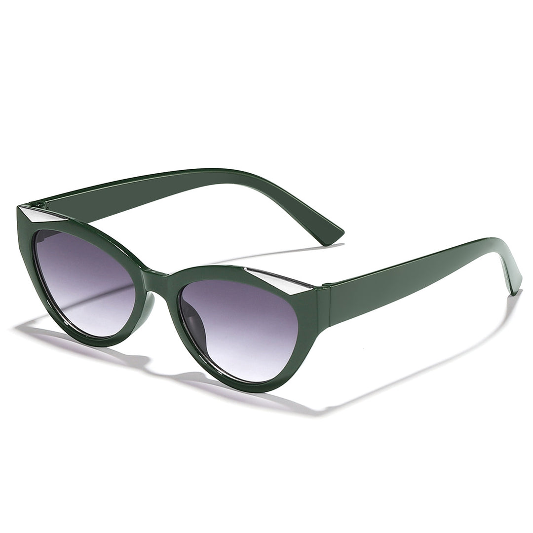 Dame moter Cat-Eye solbrille med glitrende detaljer Luvikno