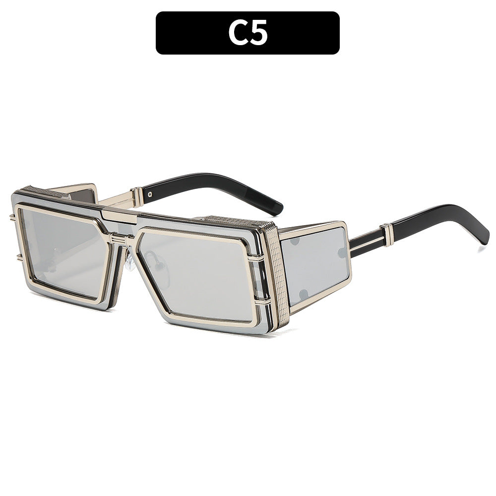 Dame Geometrisk Oversized Solbrille med luksuriøs ramme Luvikno
