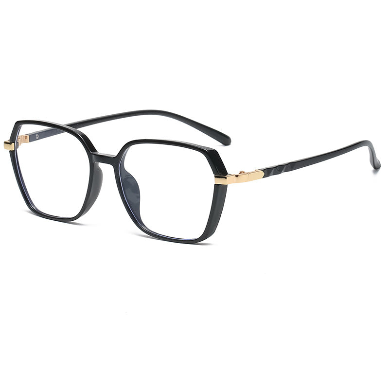 Dame moteriktig kvadratisk lesebrille med gullaccent Luvikno