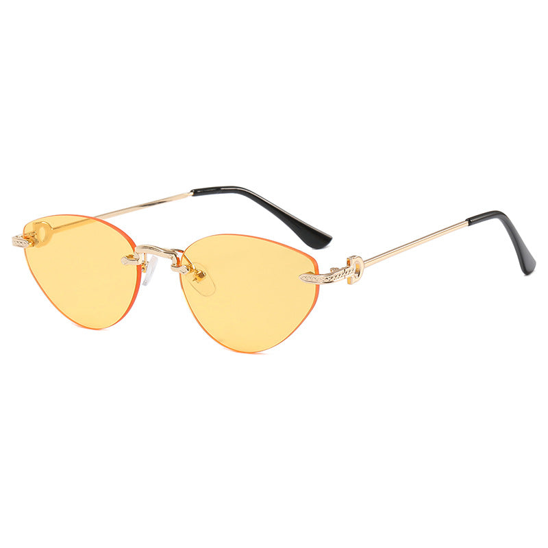 Dame Futuristisk Halvramme Solbrille Luvikno