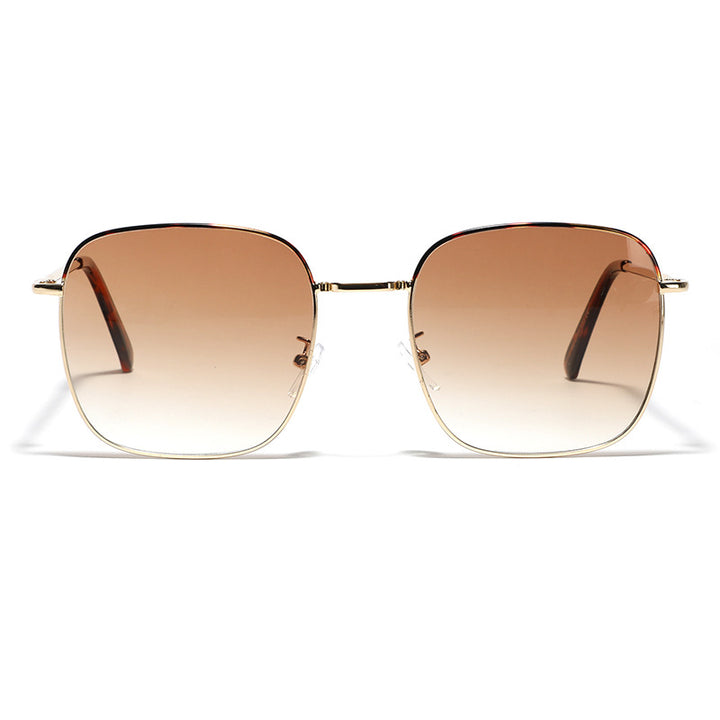 Dames moteriktig firkantet solbrille med elegant metallramme Luvikno
