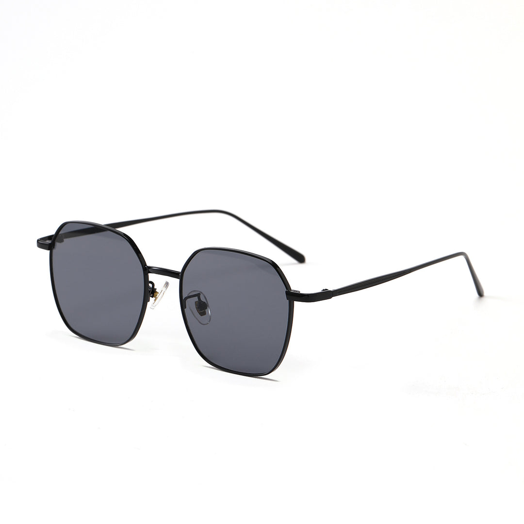 Dame geometrisk solbrille med moderne metallramme Luvikno