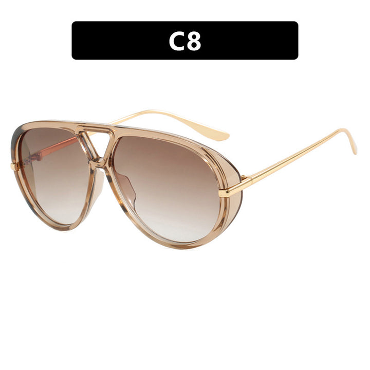 Dame Oversized solbriller med elegant plastramme og speilbelagte glass Luvikno