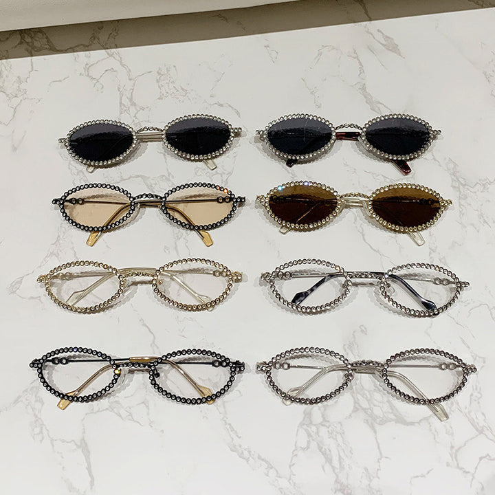 Damen Designer Brille ramme med ekstravagant perleinnramming Luvikno