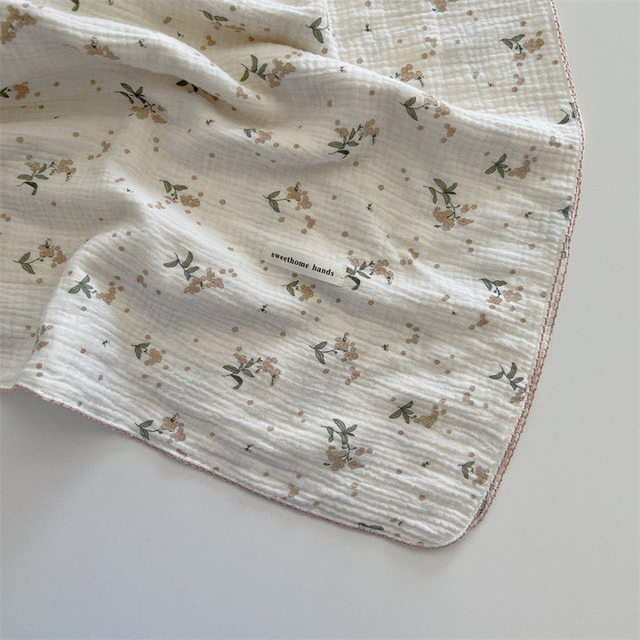 Unisex allsidig muslinteppe med blomstrete detaljer Luvikno