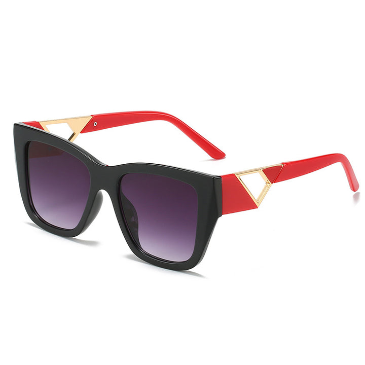 Dame Oversized Solbriller med moderne geometrisk design og elegant metallaccent Luvikno