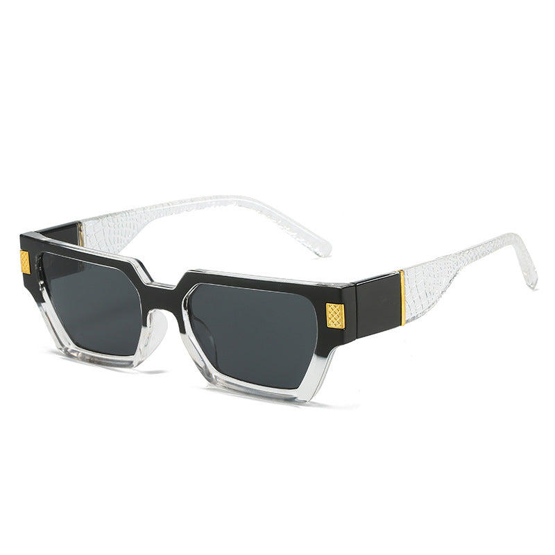 Dame moteriktig solbrille med unik geometrisk ramme og luksuriøse detaljer Luvikno