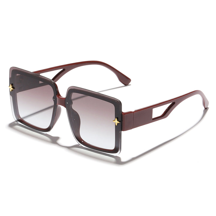 Dame moteriktig kvadratisk solbrille med elegant ramme Luvikno