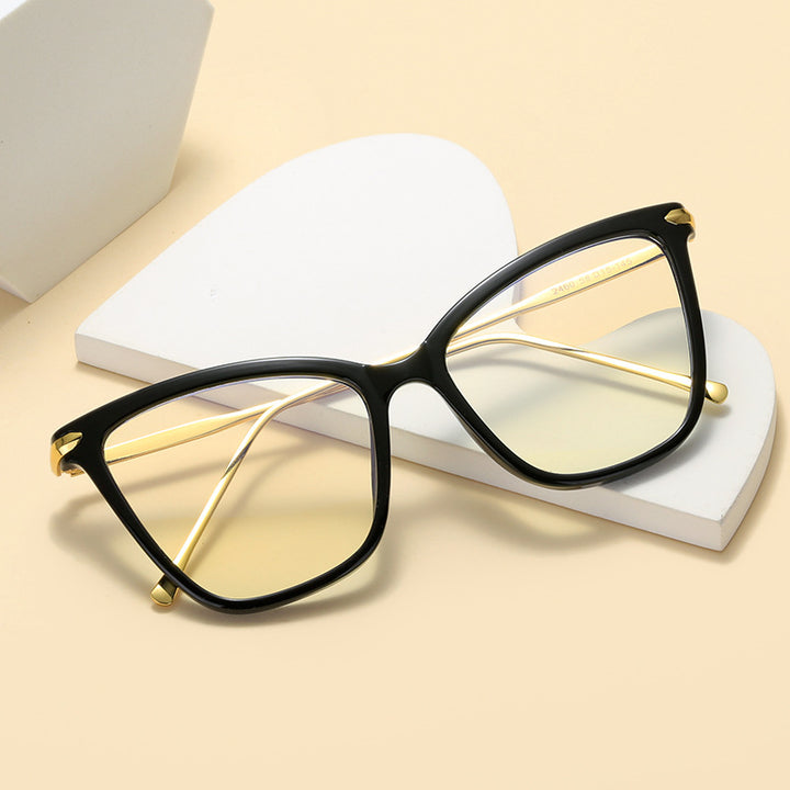 Dame Cat-Eye Briller med filigran metallramme Luvikno