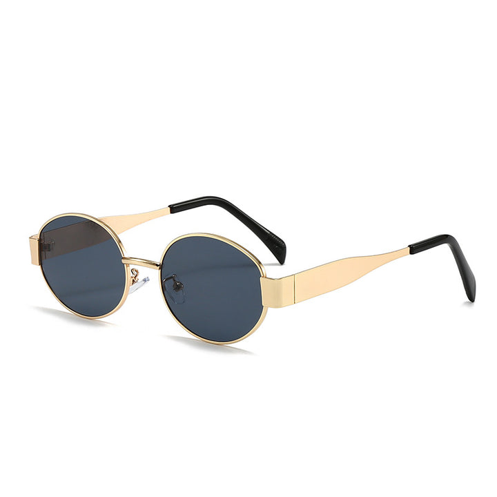 Dame motesik oval solbrille med unik ramme Luvikno