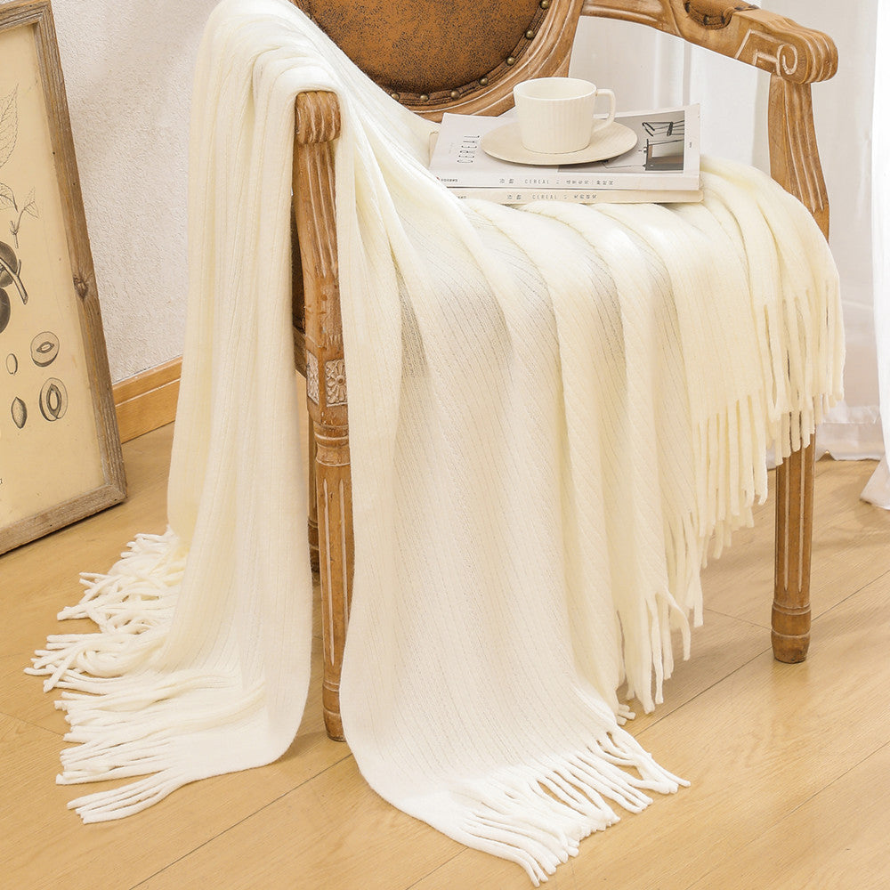 Damer cozy strikket teppe Luvikno