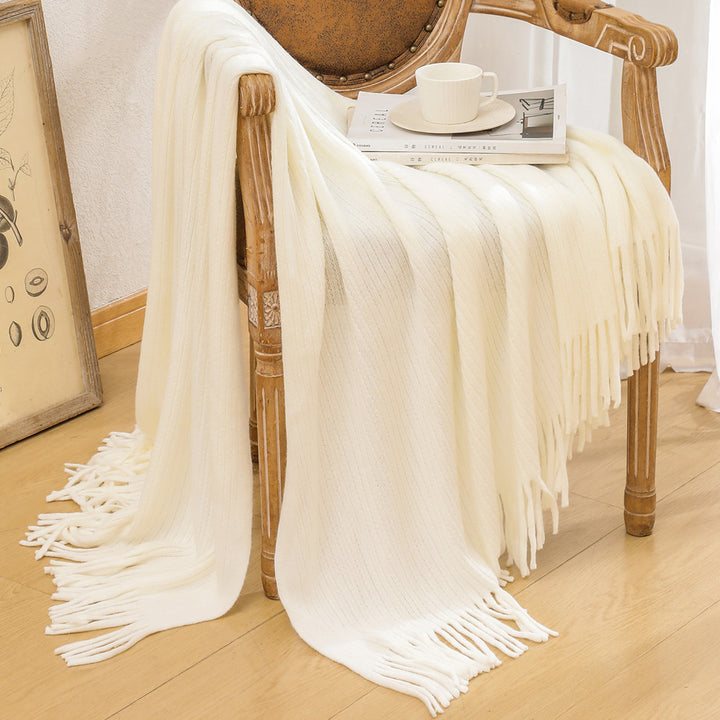 Damer cozy strikket teppe Luvikno