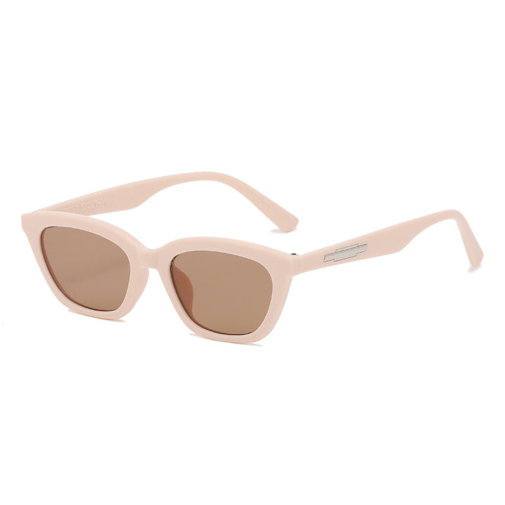 Dame moter Cat-Eye solbriller med transparent ramme og speilglass Luvikno