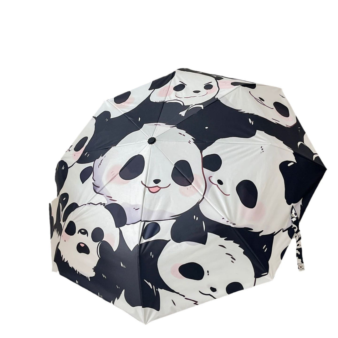 Dame Faltparaply med lekent pandadesign Luvikno