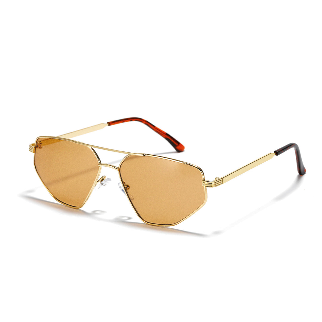 Dame geometrisk solbrille med elegant metallramme Luvikno