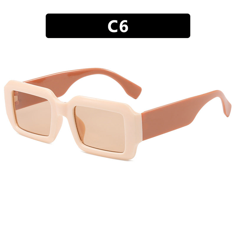 Dame oversized kvadratisk solbrille med moderne plastikkramme Luvikno