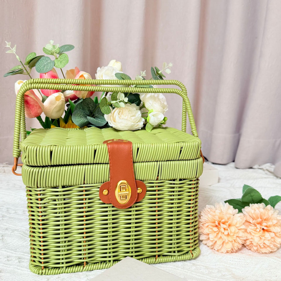 Dame Håndlaget Rattan Piknikkurv Luvikno