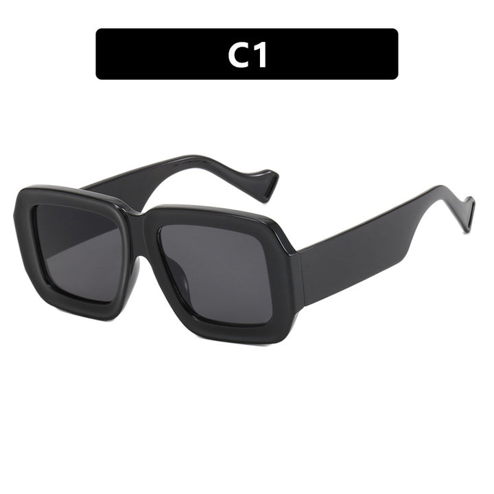 Dame moterik solbrille med kvadratisk design og stilig mønster Luvikno
