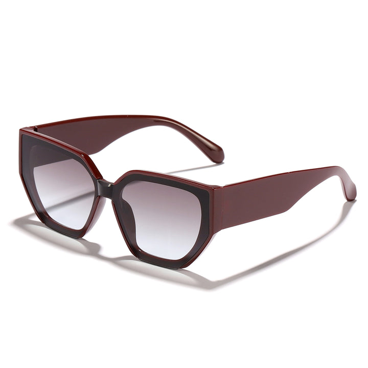Dame trendy oversized solbriller med stilig hexagon-design Luvikno