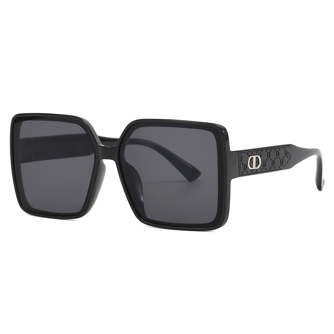 Damer moterik firkantet solbrille med gjennomsiktig design Luvikno
