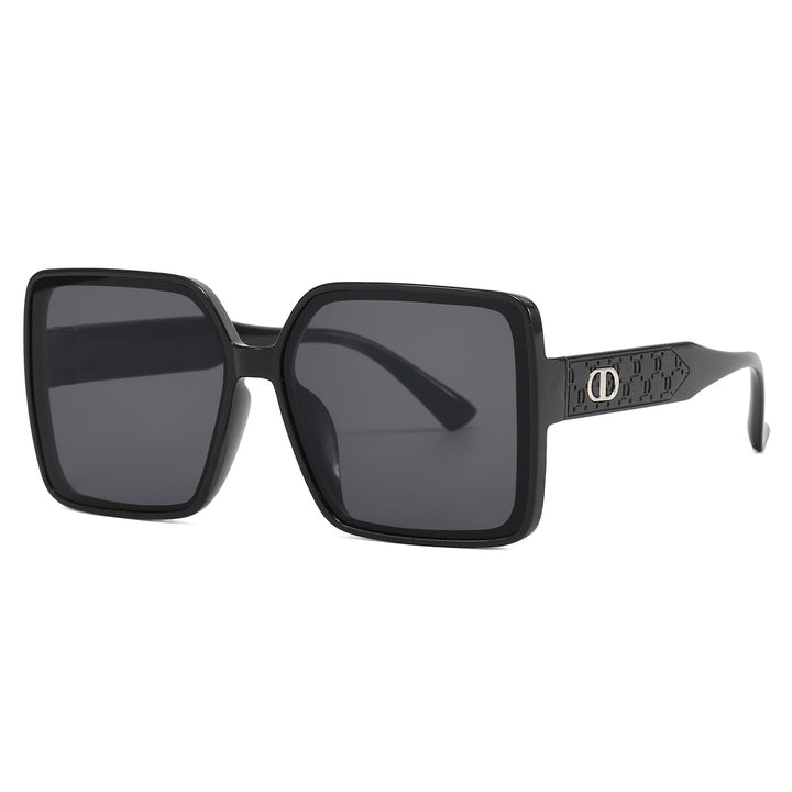 Damer moterik firkantet solbrille med gjennomsiktig design Luvikno