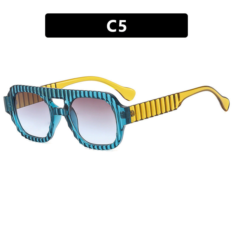 Damer geometrisk solbrille med raffinert strukturdesign Luvikno