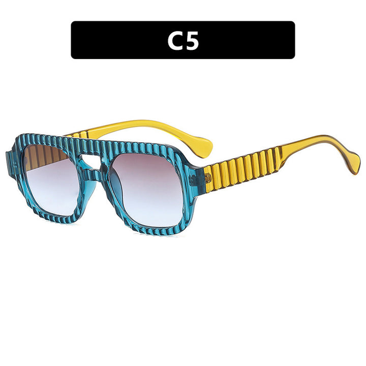 Damer geometrisk solbrille med raffinert strukturdesign Luvikno