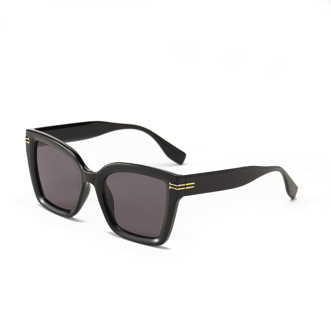 Damer trendy kvadratisk solbrille med elegant ramme Luvikno