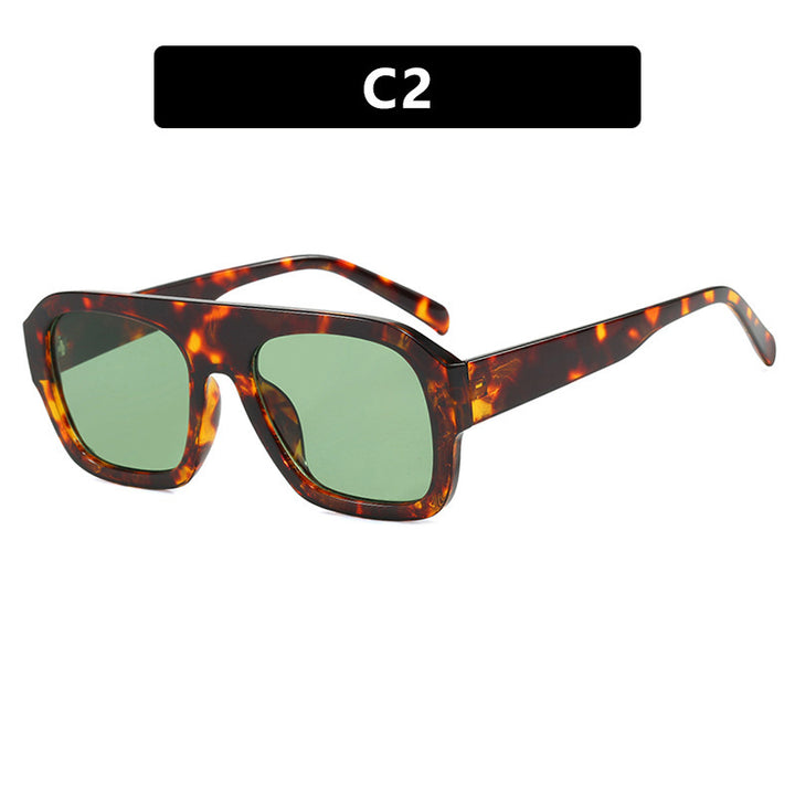 Dame oversized solbrille med markant rektangulært ramme Luvikno