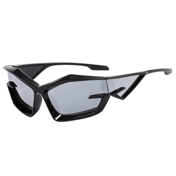 Damer futuristisk solbrille med unikt polygon-design Luvikno
