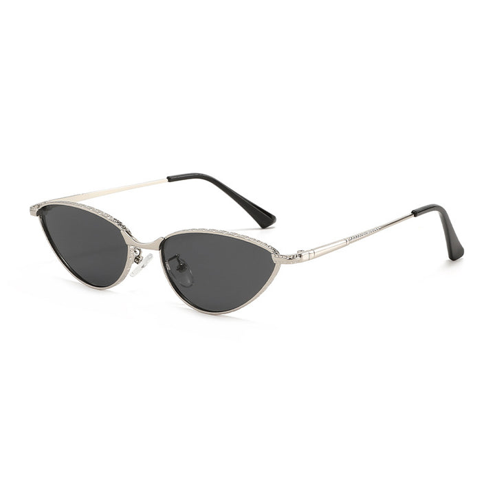 Dame Cat-Eye solbriller med rhinestones ramme og beskyttende linser Luvikno