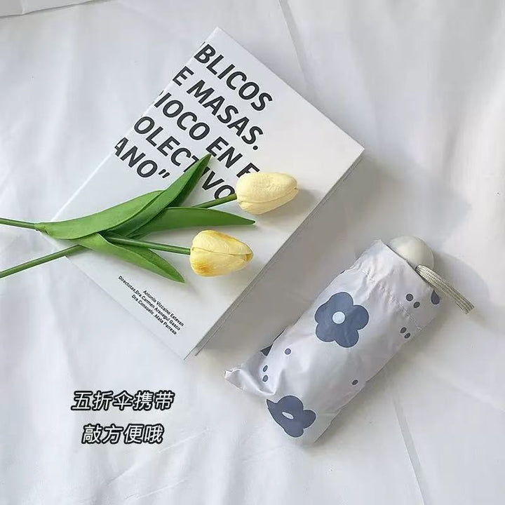 Damer Faltregn paraply med fantastisk blomstedesign Luvikno