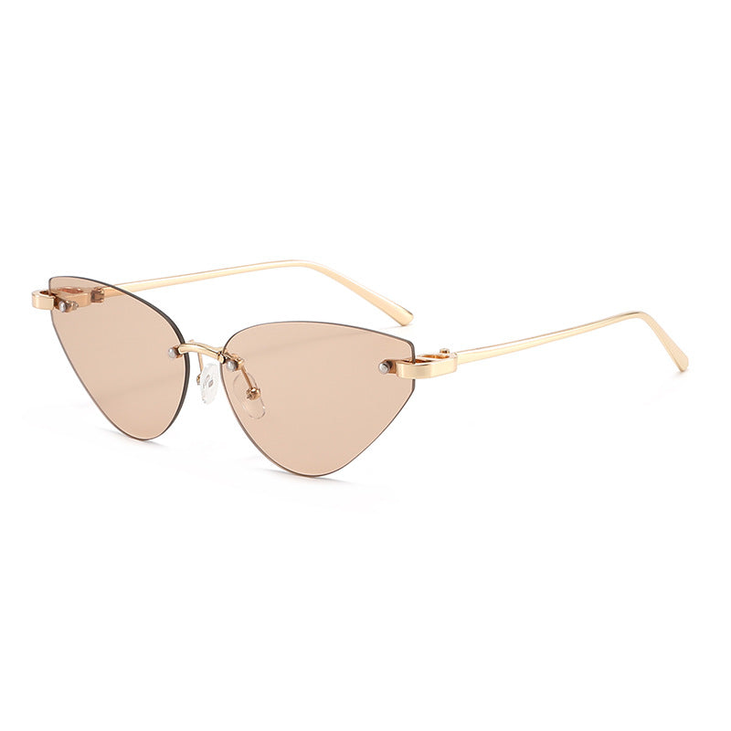 Dame elegante Cat-Eye solbriller med ultralett metallramme Luvikno